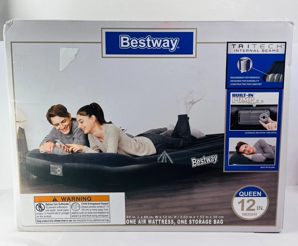 Bestway 12 Inch Queen Air Mattress with Built-In Pump - Quick - Image 2 of 4