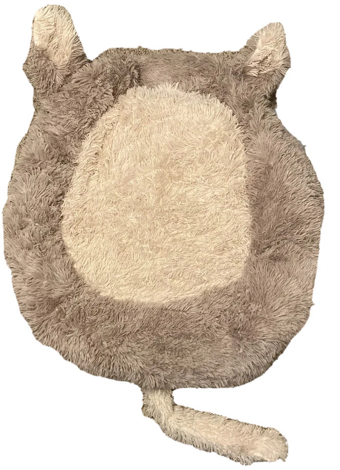 36in Dog Shaped Plush Pet Dog Cat Bed Fluffy Soft Warm Calming Sleeping Kennel