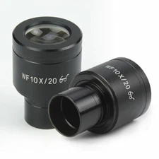 2PCS WF10X/20 High Eye Relief Wide Field Eyepiece 23.2mm f Biological Microscope