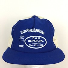 Vtg B M Repair Pump Specialist Cap 2-Tone Mesh USA Snapback Trucker Baseball Hat