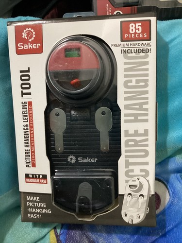 NEW SAKER PICTURE HANGING &amp; LEVELING TOOL KIT 85 PIECES WITH HARDWARE ...