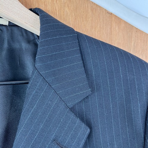 Burberry Suit Mens 42S Black Pinstripe 3 Button 100% Wool Pants 30x28 3/2 Roll - Picture 3 of 24
