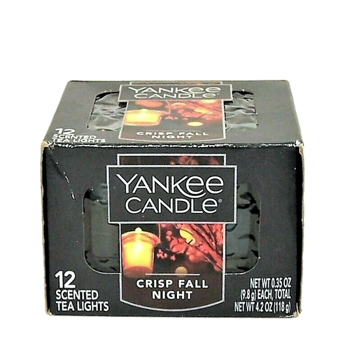 Yankee Candle Crisp Fall Night Tea Light Candles Bergamot Vetiver Box of 12 New eBay