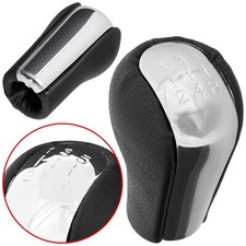 POMELLO LEVA CAMBIO PELLE CROMO 5+R FILO PER TOYOTA AVENSIS AYGO COROLLA YARIS