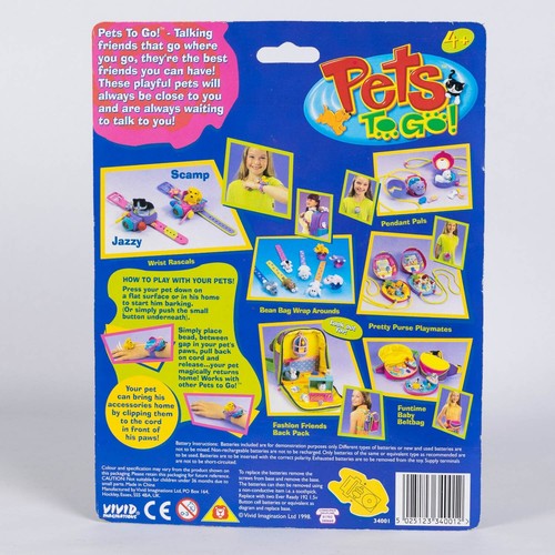 Unopened 1998 Vivid Imaginations Pets to Go Wrist Rascal Golden Dog - Picture 2 of 2