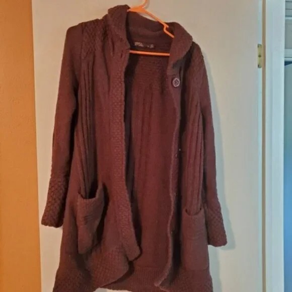 Prana The Elsin Women's Sweater Coat Small Brown
