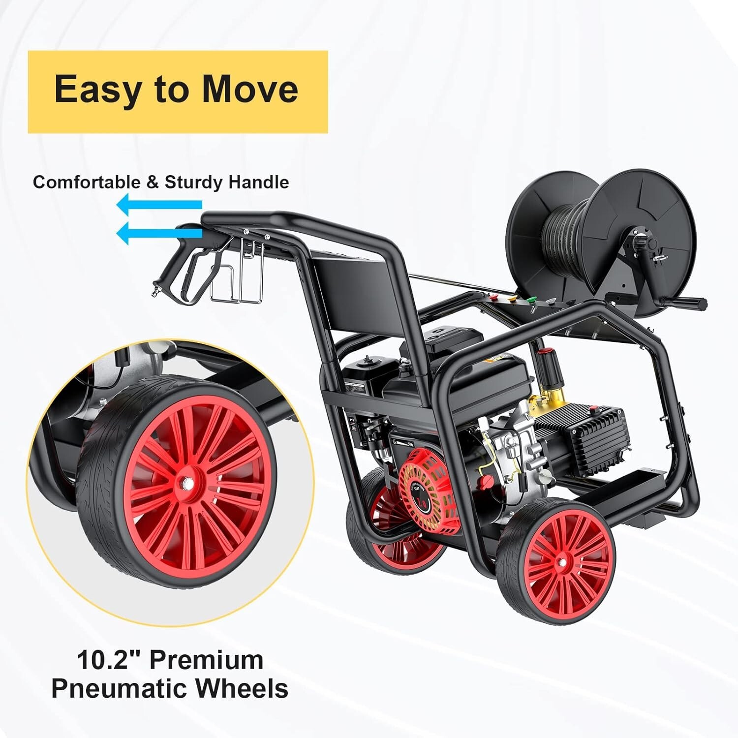 POHIR 3600 PSI 3.3 GPM Gas Pressure Washer One-Button Start 212cc W/ Spray Gun