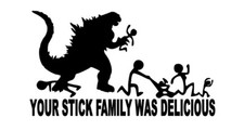 Godzilla Stick Family Funny Diecut Vinyl Window Decal Sticker Car Truck Suv Jdm