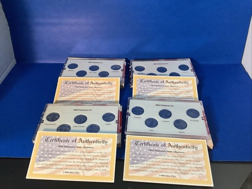 1999-2006 Statehood Quarter Platinum Collection CSN 40 Coins Box & COA - Picture 5 of 7