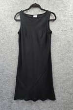 Loft Shift Little Black Dress Womens 2 Sleeveless Midi Stretch Boat Neck Knit