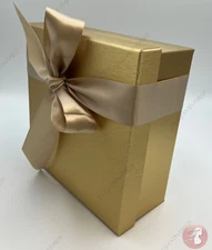 Gold Empty Gift Box 8" X 8" X 3.5" New