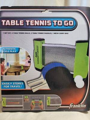 Franklin Expandable Table Tennis To Go (Ping Pong Set) 1 Net 2 Balls & 2 Paddles