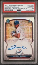 JOENDRY VARGAS 2023 Bowman Chrome 1st REFRACTOR Auto PSA 10 Gem Mint SP /499 LA