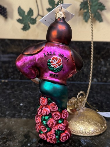 Christopher Radko Rose Bowl 1997 8" ornamento vetro calciatore - Foto 6 di 18
