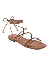 Marc Fisher Women's Lakita Flat Sandal, Dark Natural, 9