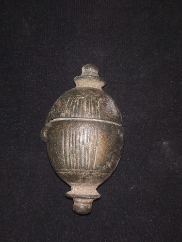 Antique Traditional Indian Ethnic Bronze Oval Shape Betel Lime Box COLLECTIBLE #