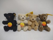 Steiff LOT Original Teddy Bear 1980s 1990s Black White Caramel Honey 4" ID Cute