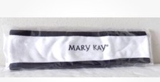 Mary Kay White w Black Trim Adjustable Hairband New Headband Hair Sweatband