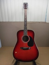 Vintage 1970/ 1980's  Carlo Robelli Acoustic 6 String Guitar Cw4102 Fox Fire Red