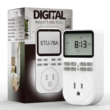 Plug in Digital Oulet Timer Switch 7 Day / 24 Hour Weekly Daily Programmable ...