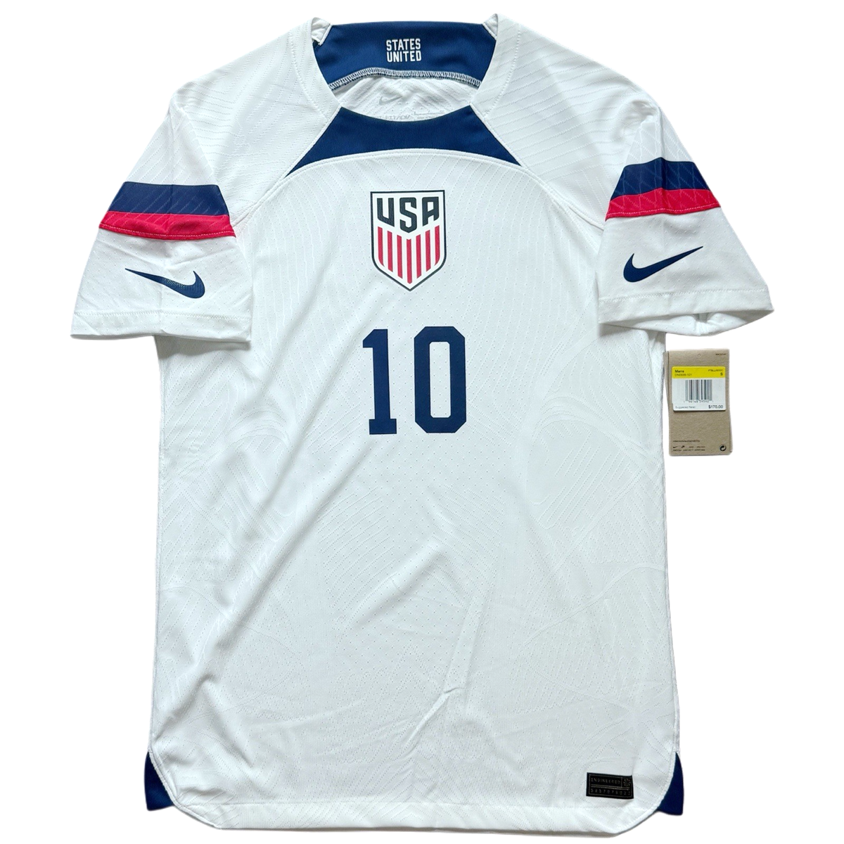 2022 USA Authentic Home Jersey #10 Pulisic Small Player Specs