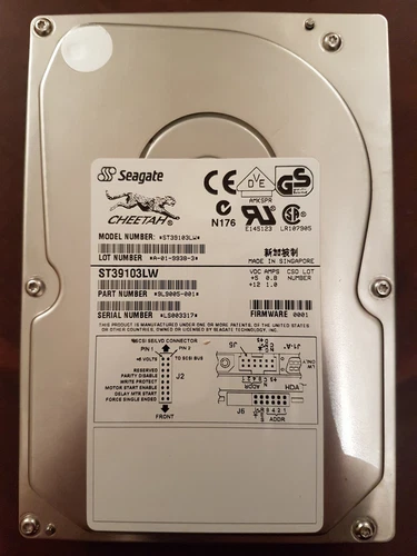 Seagate Cheetah Hard Drive - ST39103LW - 9.1 GB 10k Rpm SCSI U160 68-pin 3.5"