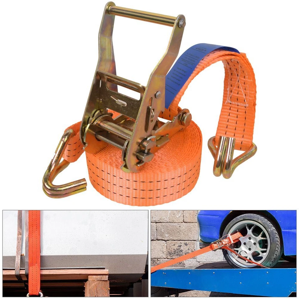 Spanngurte mit Ratsche und Haken 4 x 2000kg 6m 2t Zurrgurte TÜV GS zweiteilig DE - Bild 2 von 4