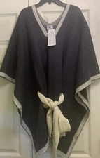 SAVE THE OCEAN Womens Ribbed Knit Kimono Sweater For Spring/Fall - Charcoal