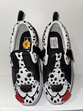 Vans perro sin cordones V bebé niños pequeños zapatos negro blanco dálmata talla 3 NUEVO