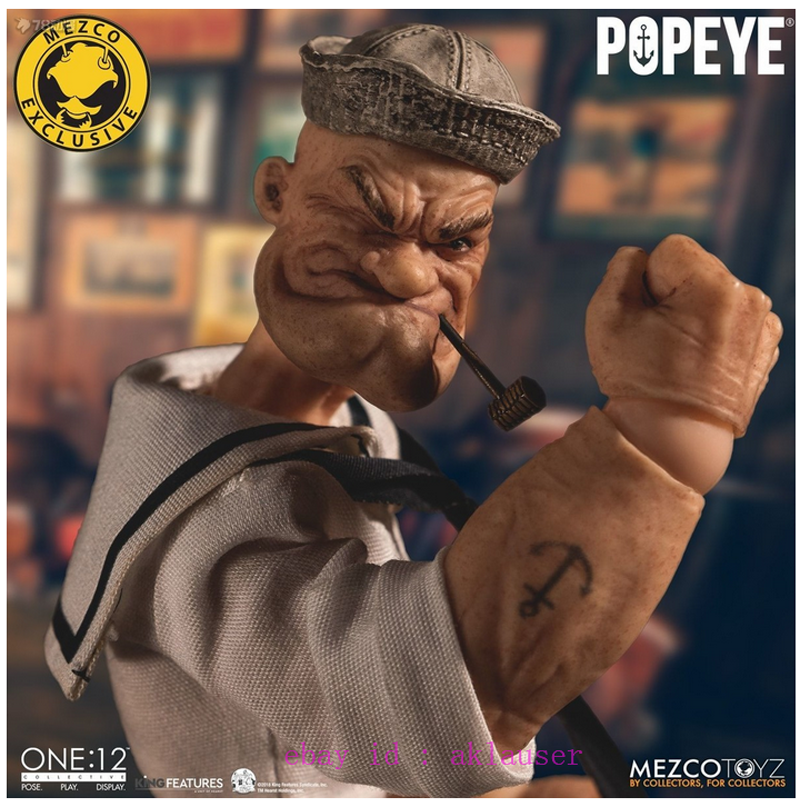 Mezco Toyz 1/12 Popeye Deluxe Sailor Edition Action Figure Toy