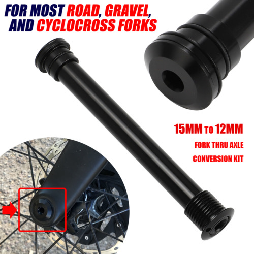 Fit Most Road & Gravel Cyclocross Forks 15 to 12mm Fork Thru Axle Conversion Kit - Picture 1 of 11