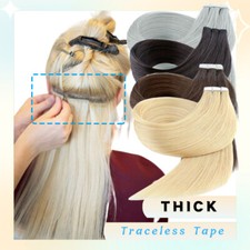 THICK Tape In Russian Remy Human Hair Extensions Full Head 40PC Skin Weft 22"24"