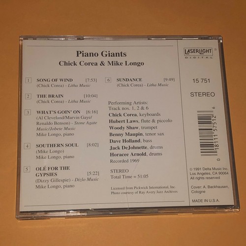 Chick Corea & Mike Longo CD 1991 Jazz Collector Edition Piano Giants - Picture 4 of 5