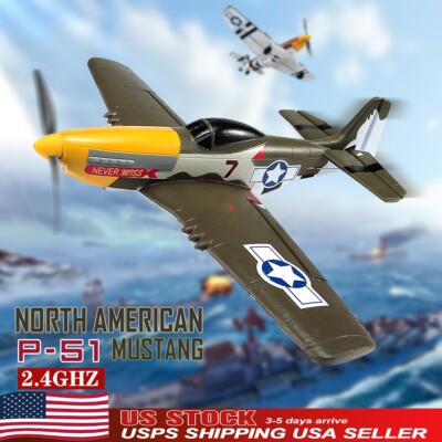 US RC Plane P51 Mustang 2.4G Radio EPP Foam 4CH 6Axis RTF Remote Control Fighter