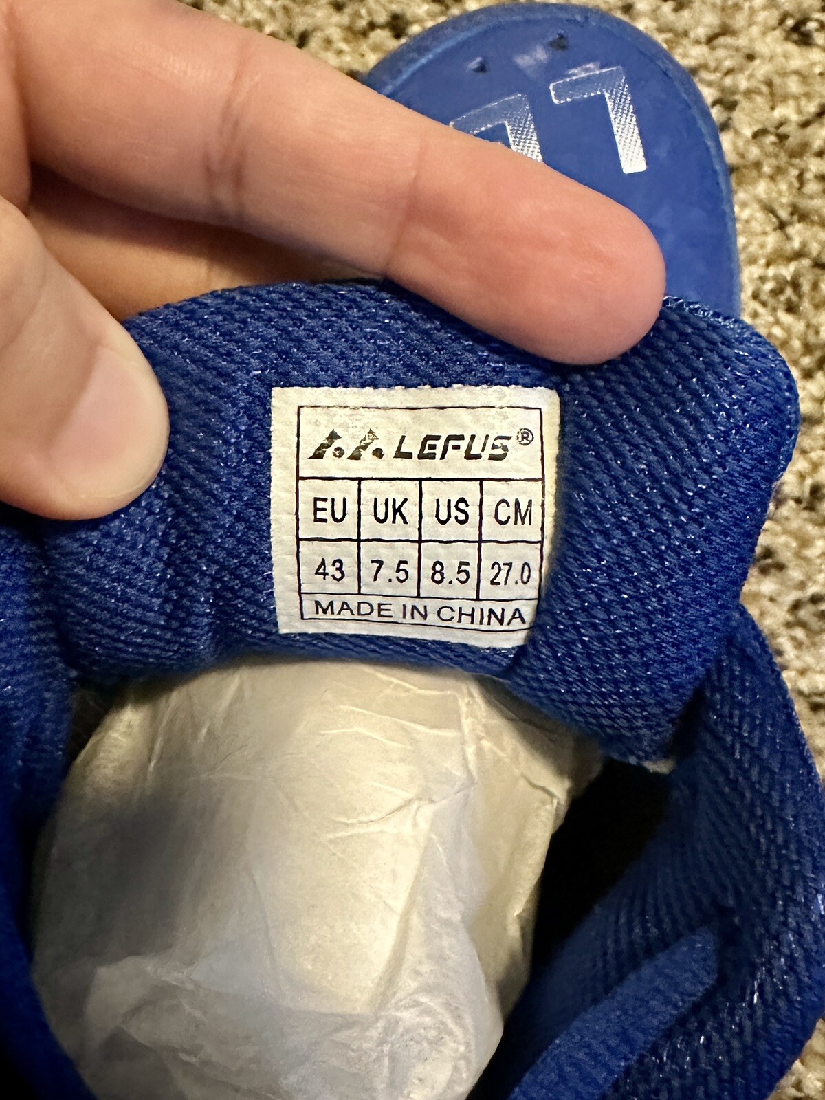 Lefus Table Tennis Shoes US Men’s Size 10 (8.5 On The Shoe). See