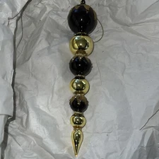 Holiday Lane Shine Bright Black & Gold-Tone Finial Ornament, (CB8)