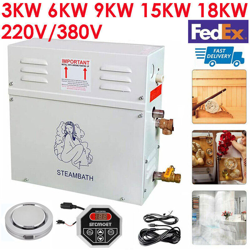 220V 3KW 6KW 9KW Baño Sauna Máquina Vapor Spa Generador para Ducha en Hogar