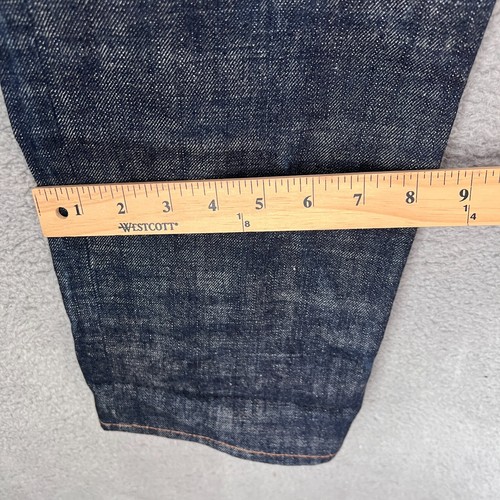 The Stronghold Jeans Mens 32x32 Blue Denim Selvedge Slim Straight Button Fly USA - Picture 7 of 15