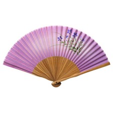 Fächer Nadeshiko pinkviolett, Fächer mit floralem Motiv, Bambus & Seide