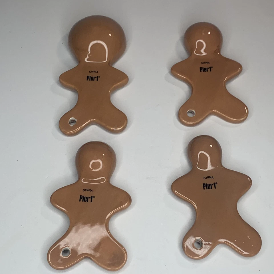 Pier1 Imports Gingerbread Men Ceramic Measuring Nesting Spoons Set X 4 Christmas - Image 2 of 4