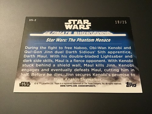 2021 Star Wars Battle Plans Ultimate Showdowns US-2 Maul Kenobi Jinn Purple /25 - Picture 2 of 2
