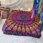 35" Mandala Indian Square Cushion Floor Pillow Case Seating Cover Pouf Ottoman