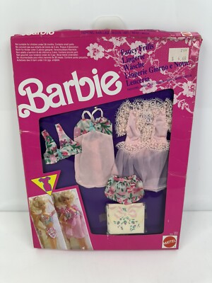 Vintage 1991 Barbie 2978 Fancy Frills Lingerie Clothing Set Pink HTF