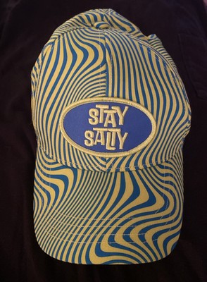 No Boundaries Psychedelic Stay Salty Baseball Hat Adjustable Blue Yellow NWOT