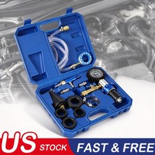 13pcs Radiator Coolant Pressure Tester Vacuum Refill Tool Kit Blue Carrying Case