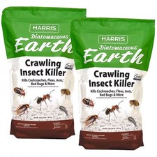Paquete de 2 polvos Harris 64 oz asesinos de insectos rastreros de tierra de diatomeas listos para usar