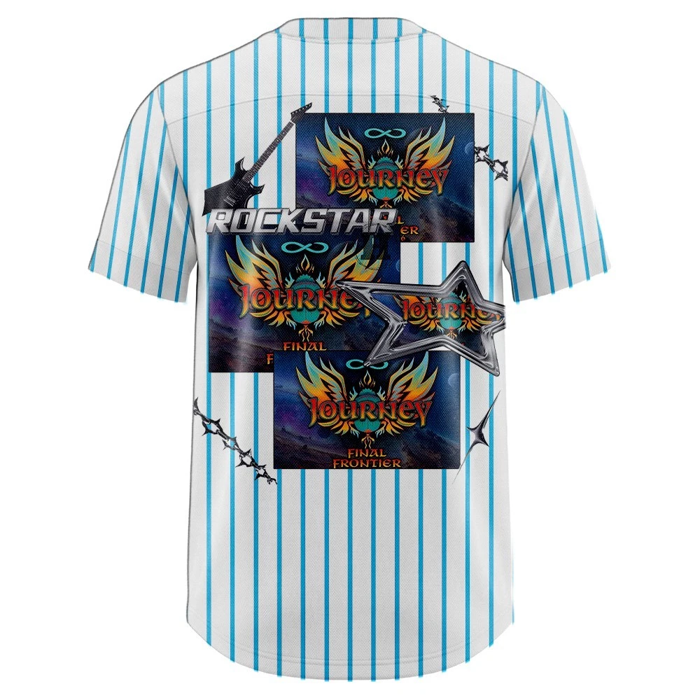 Journey The Final Frontier Tour 2026 Baseball Jersey Pinstripe Rock Band