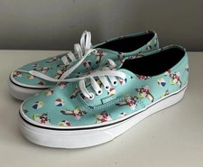 Vans Women’s Teal/Green Cat Print Pool Vibes Shoes UK 6.5 EU 40.