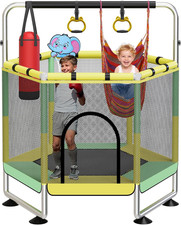 60" Toddler Trampoline, Indoor Trampoline for Kids with Safety Enclosure, 440LBS