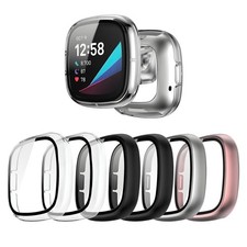 Kimiyaki 6 Pack Full Coverage Screen Protector Case Fitbit Sense/Versa 3